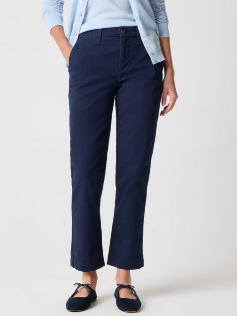 NWT J. Crew Petite High-rise Girlfriend Chino Pant Navy Blue